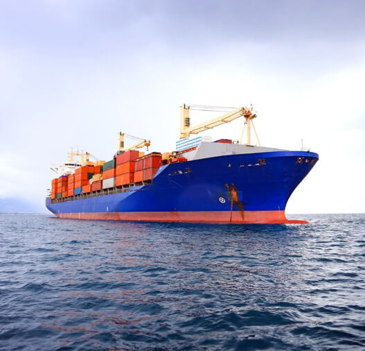 Container ship at sea